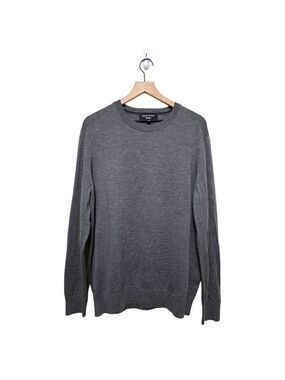 Banana Republic Harbor Gray Merino Italian Wool Knit Long Sleeve Sweater Sz XL